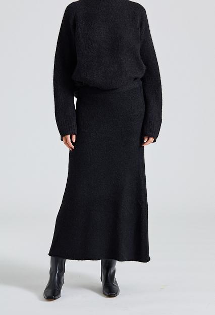 Holzweiler Fure Fluffy Knit Skirt Black